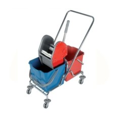 Çift Kovalı Krom Temizlik Arabası